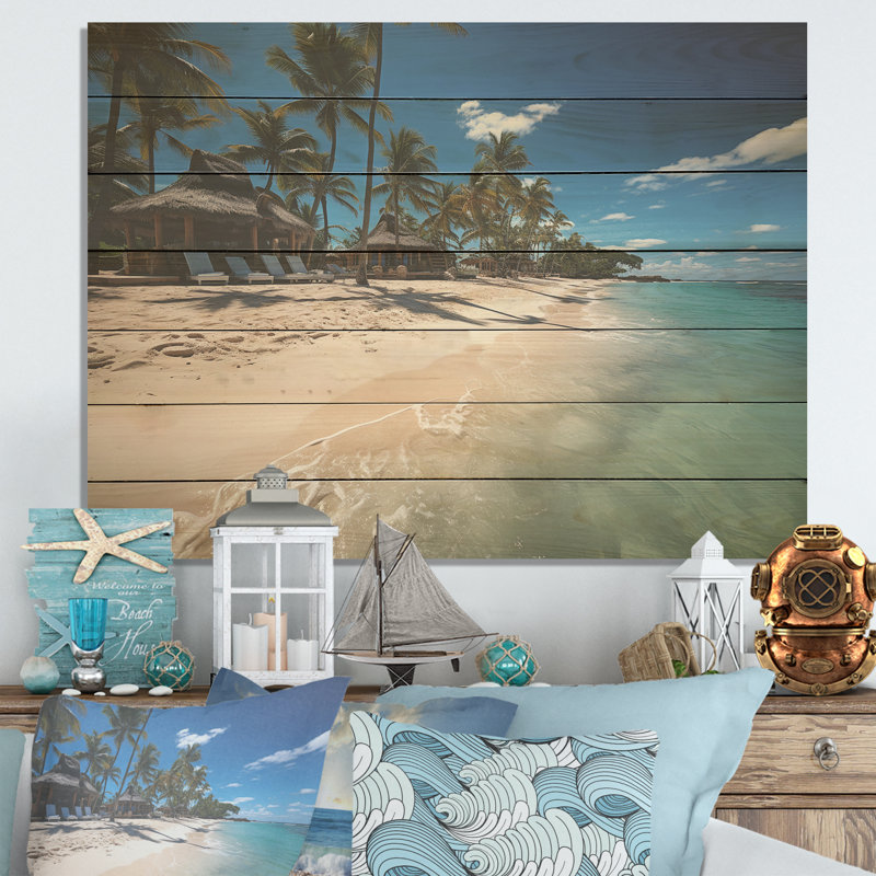 Blue Pristine Coastal Haven II - plage sur bois, H 10 po x l 20 po x P 0,78 po