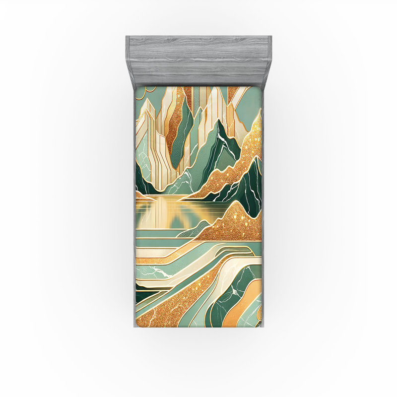 Drap-housse Ambesonne Mid Century, Drap-housse de taille simple