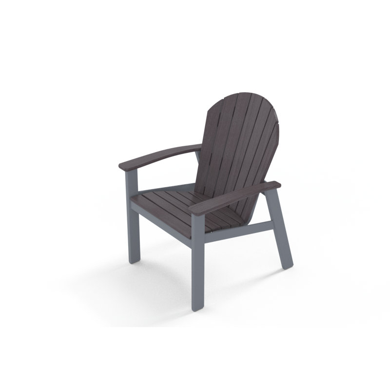 Newport Dining Height Metal Adirondack Chair, Snow, Boardwalk