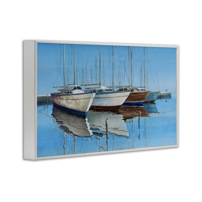 Four Docked Boats Reflection Giclee Art by Max Maxx