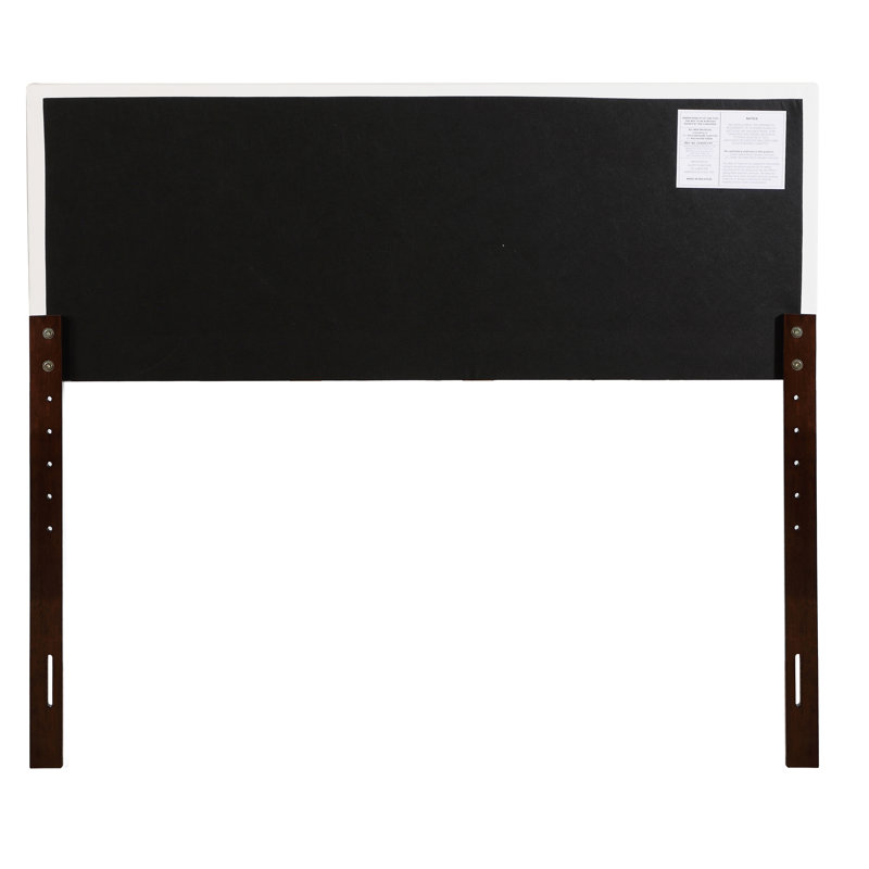 Upholstered Faux Leather Panel Headboard, Full, White