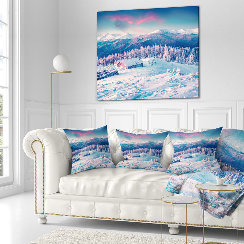 Schafer, photographie de paysage matin d'hiver, 18 po x 18 po, Coussin décoratif