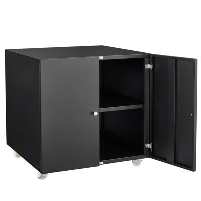 Garvee Mobile Metal Printer Stand with Storage Shelf - File Cabinet on Wheels with Adjustable Shelf - Sturdy Filing Cabinet for Home Office, Under Desk or Living Room