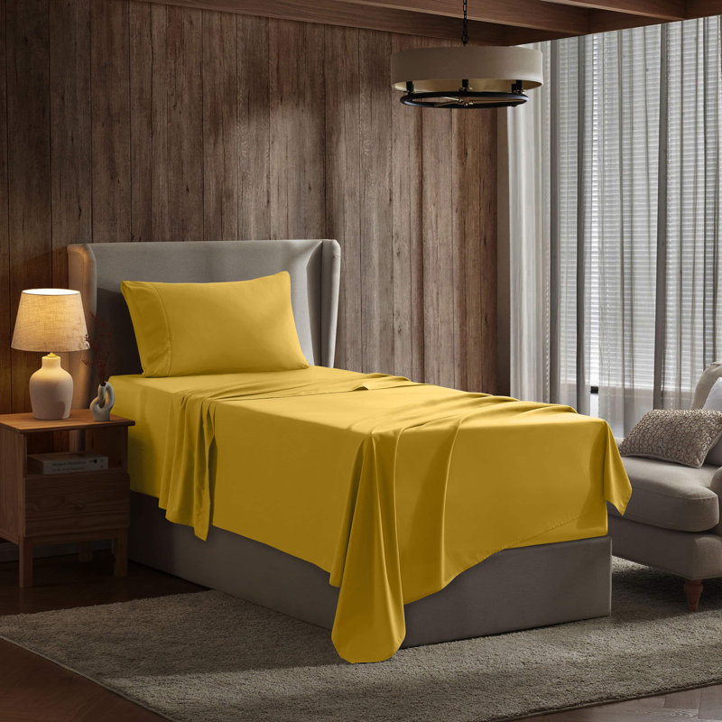 Ensemble de draps doux et respirant Hotel Collection, Lit simple, Jaune