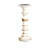 Hez 5Pc Layered Candle Holder Set, Distressed Cream And Brown Wood