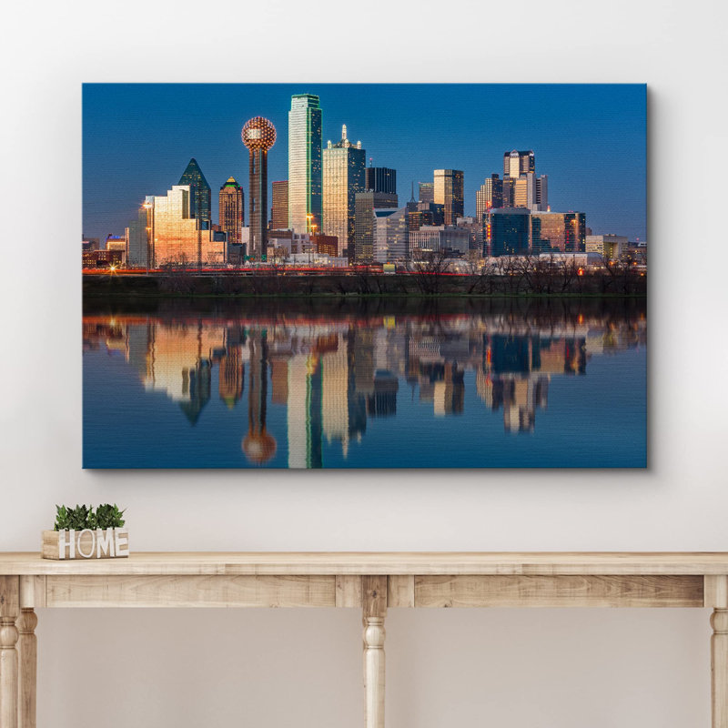 Architecture, bâtiment «Tallas, Texas, horizon et réflexion, architecture et cartes, paysage urbain, photographie, paysage global»