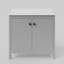 Meuble-lavabo simple festonné 36 po - gris clair - avec comptoir - boutons noirs-1938036691-1938036699