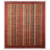 Aryana Wool Striped Area Rug in Red
