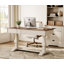 Bureau double caisson 59 pouces avec 3 tiroirs et station de charge - poste de travail en bois-95096663