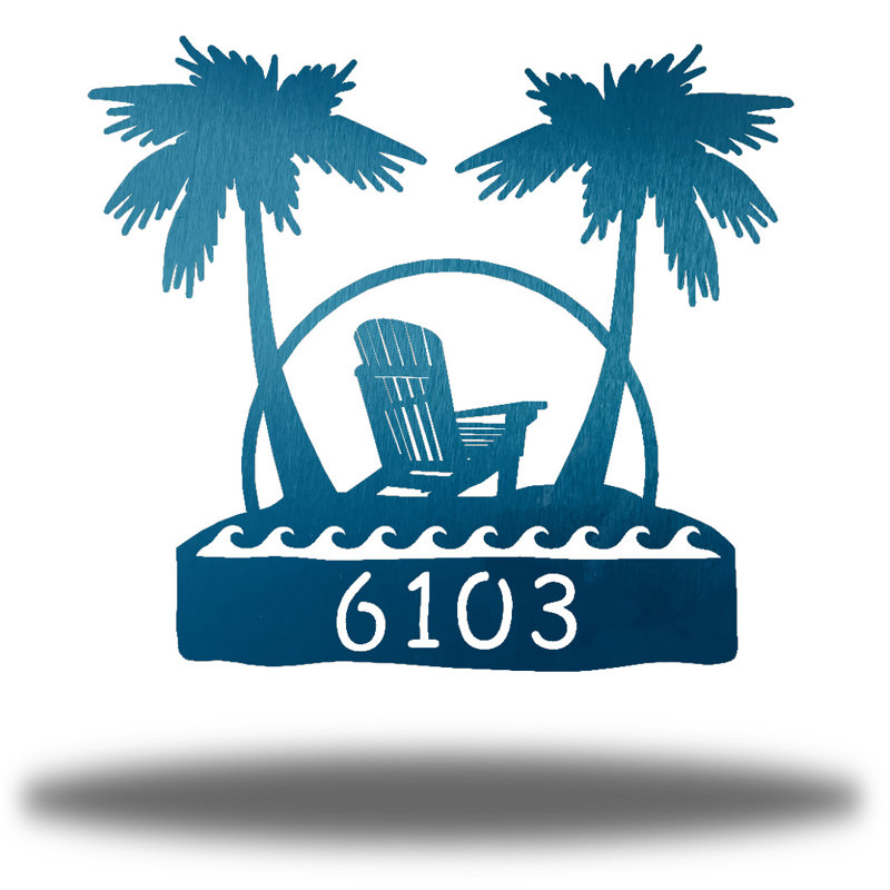 Plaque murale Auton Beach, H 12 po x l 12 po x P 0,0125 po, Oui, Bleu sarcelle