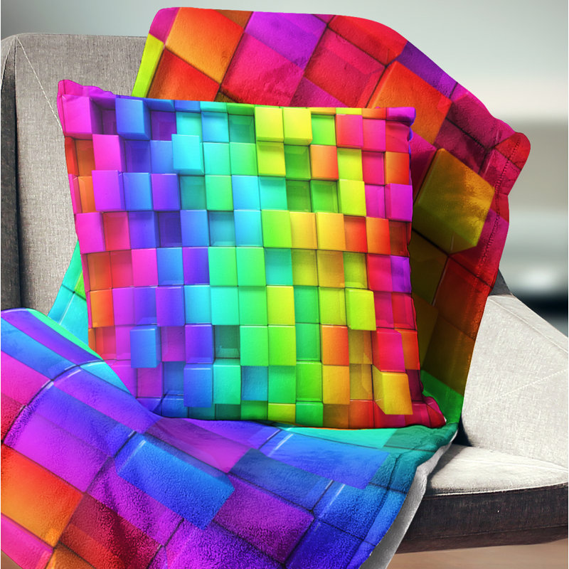  Abstrait avec coussin Magic Light, 16 po x 16 po, Coussin décoratif