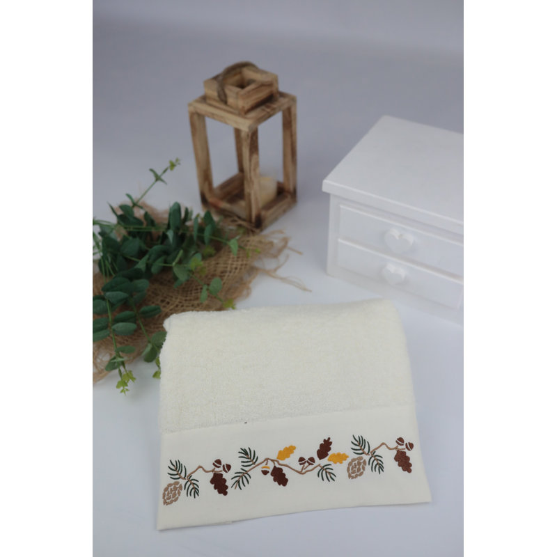 Débarbouillette 100% coton Masuma, Crème / brun / jaune