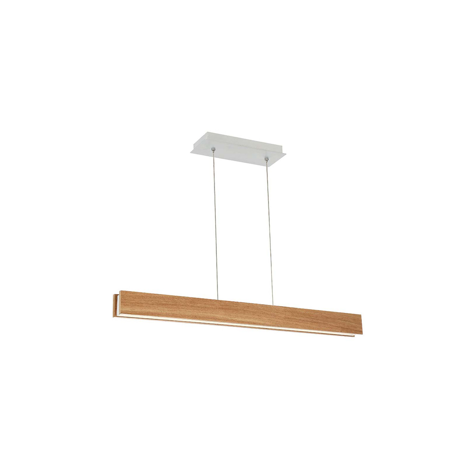 Drift Single Light Glass Dimmable LED Pendant, 3" H x 38" W x 2" D, Walnut
