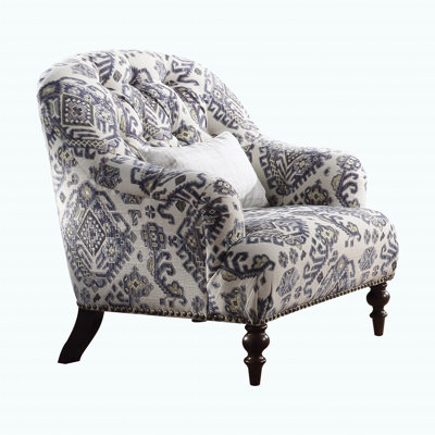Modern Pattern Fabric Chair W/Pillow