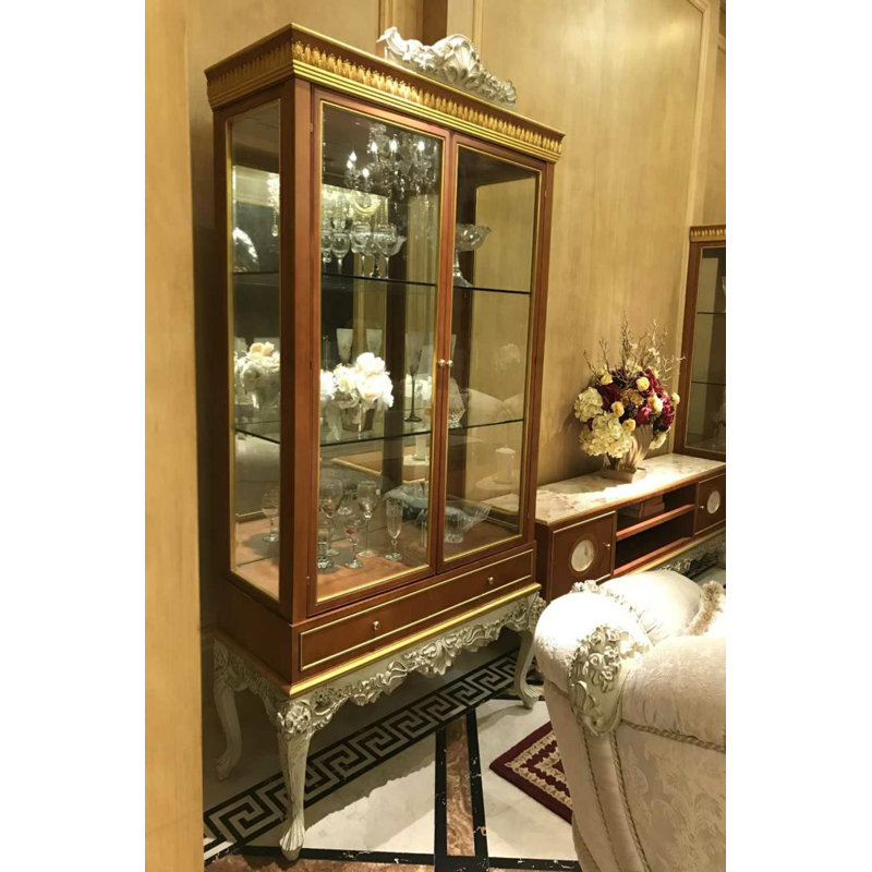 Solid Wood Lighted Curio Cabinet