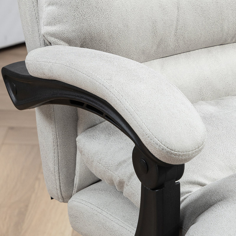 Chaise de bureau en microfibre à massage inclinable chauffant et repose-pieds réglable pour un confort et un soutien ultimes
