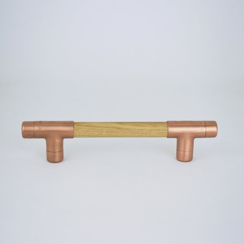 Copper Handle With Oak T-Shaped
