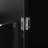 Bathroom Floor Storage Cabinet - 4 Doors Black Adjustable Shelves Elegant Shelving-1358974156