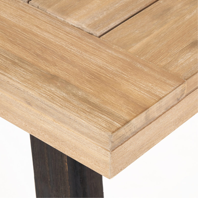 Table et bancs en bois rustique - avec des panneaux à lattes pour un look de maison 3 pièces de style salle à manger 3 de table