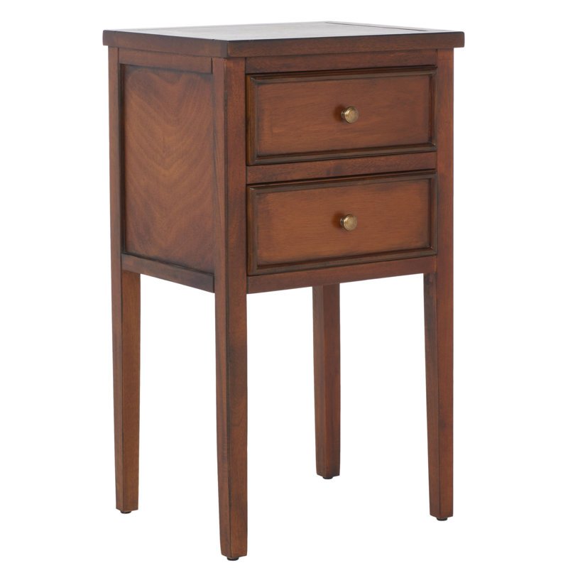 Joanna Solid Wood 2 - Drawer End Table, Brown
