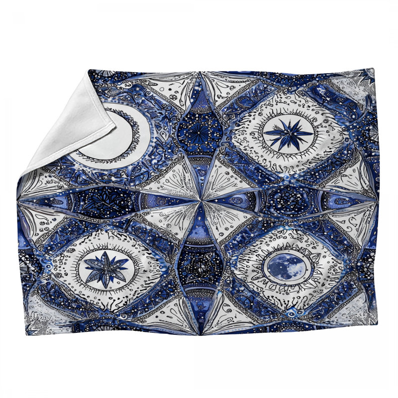 Jeté en molleton Cosmic - Jeté d'étoiles pour canapés ou lits, L 50 po x L 60 po