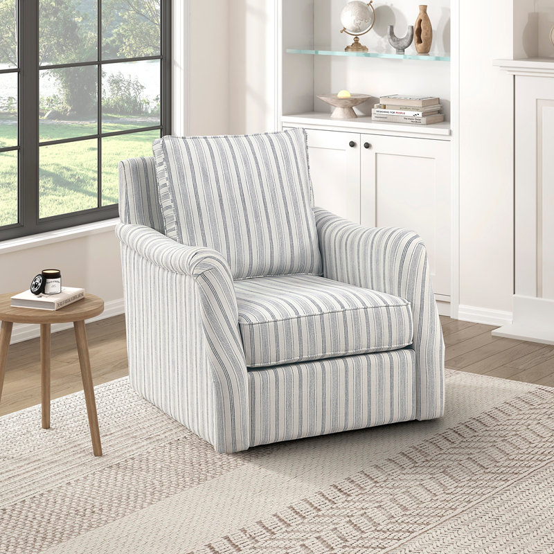 Fauteuil pivotant rembourré en tissu blanc cassé blanc cassé Elegance Comfort