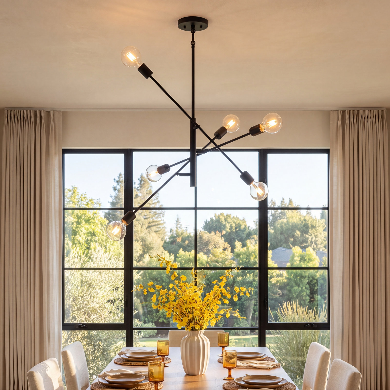 Mardiros 6-Light Chandelier, Matte Black