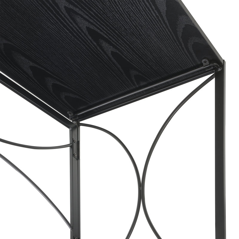 Marcianne 39.5'' W Rectangle Writing Folding Desk, Black/Black