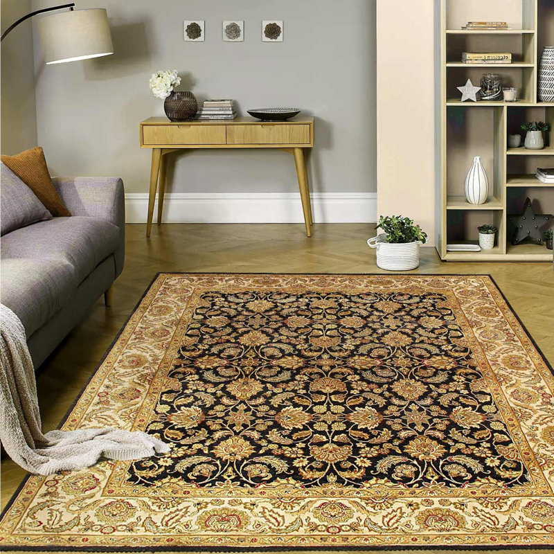 Oriental Area Rug in Black