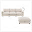 Canapé modulaire en chenille avec repose-pieds de rangement, support de téléphone réglable et chargeur USB pour plus de confort et de commodité-118133074