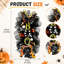 Guirlande de porte d'Halloween BOO en maille, couronne de porte noire à pois orange pour décoration de maison hantée d'Halloween