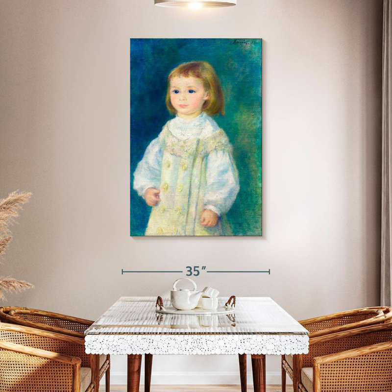 Leisha Lucie Berard enfant en blanc, H 48 po x l 32 po