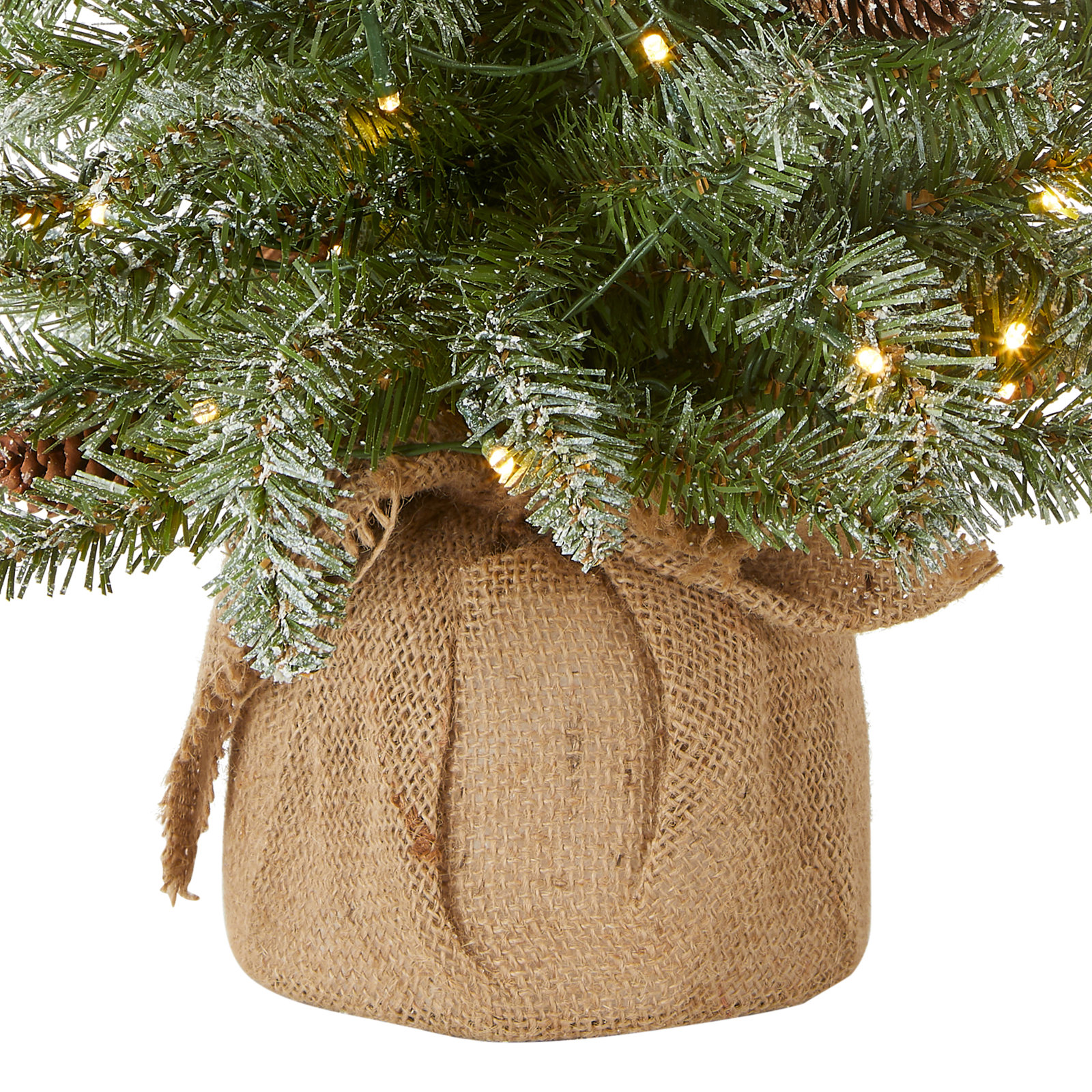 Flocked Fir Tree with LED Lights, 3'