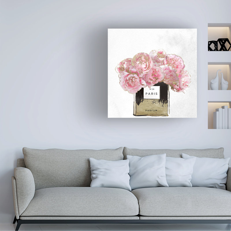 Art sur toile bolognaise, bolle rose, H 14 po x l 14 po