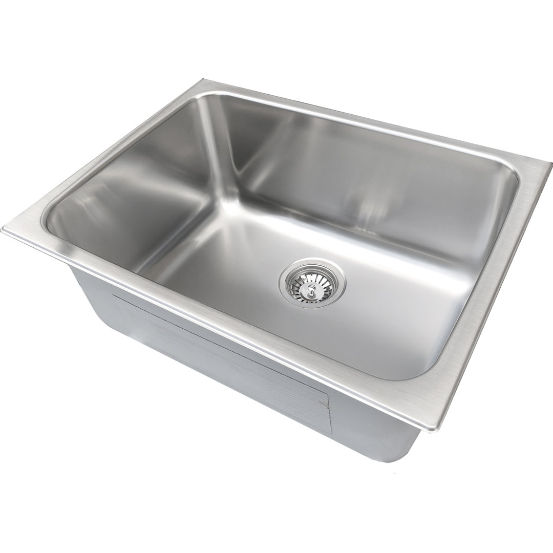 Lavendaria Series Dual Mount Stainless Steel Laundry Sink with Deep Basin in Soft Satin Finish Italia
