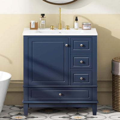 Armoire de meuble-lavabo 30 "avec lavabo en céramique