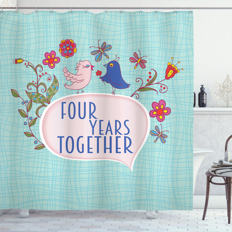 Shower Curtain with Hooks Included, 69" H x 105" W
