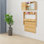 Bibliothèque murale en bois massif rectangulaire pliable pour ordinateur portable