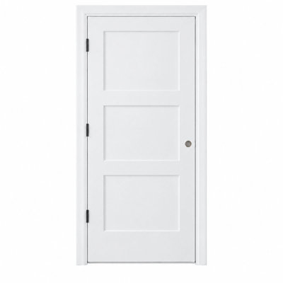 3-Panel Solid Core Shaker Prehung Interior Door with Jambs and Hinges