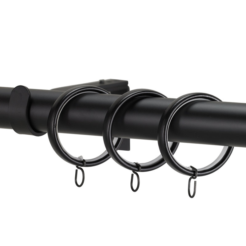 Tringle à rideaux simple 1,13 po Fuselier, H 3 po x l 120 po x P 6 po, Noir