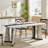 Rectangular Large Dining Table with Adjustable Legs