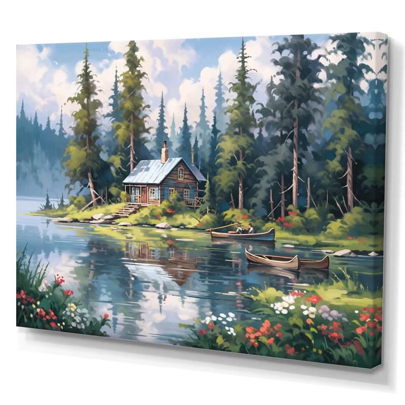 Rustic Refuge Lakehouse I sur impression sur toile, H 16 po x l 32 po x P 1 po, Toile tendue