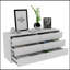Commode double 6 tiroirs Tronx, chambre à coucher, blanc-1742978972