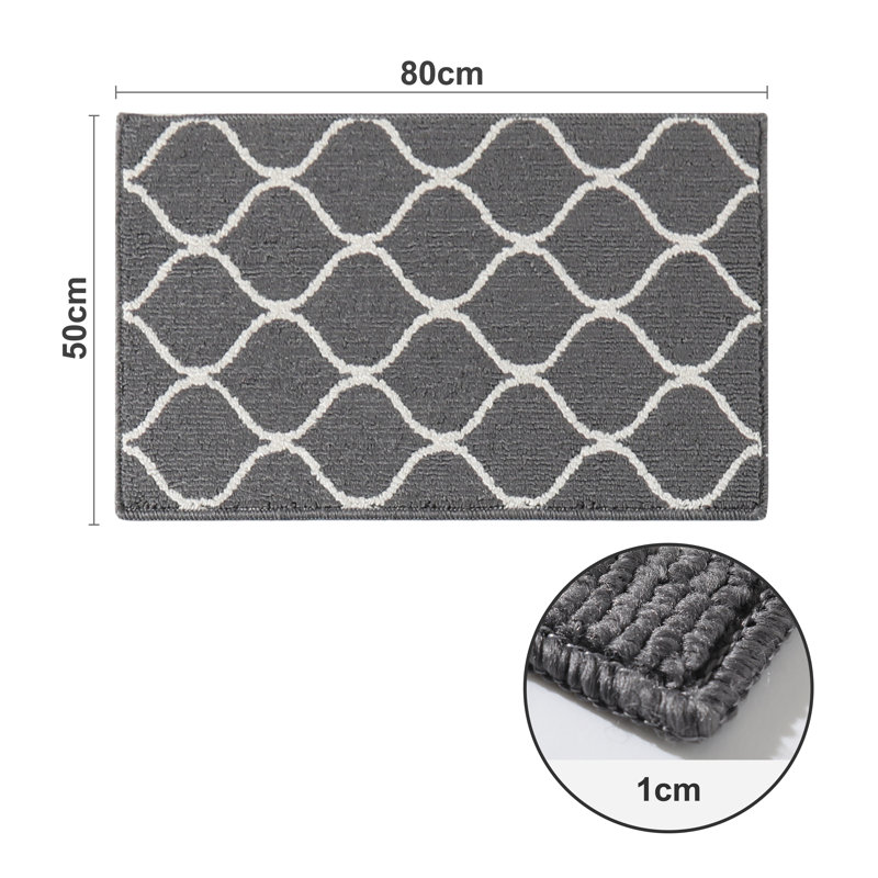 Non-Slip Kitchen Mats, Super Absorbent & Stain Resistant Washable Floor Rug Set for Kitchen, Laundry, Sink, Grey