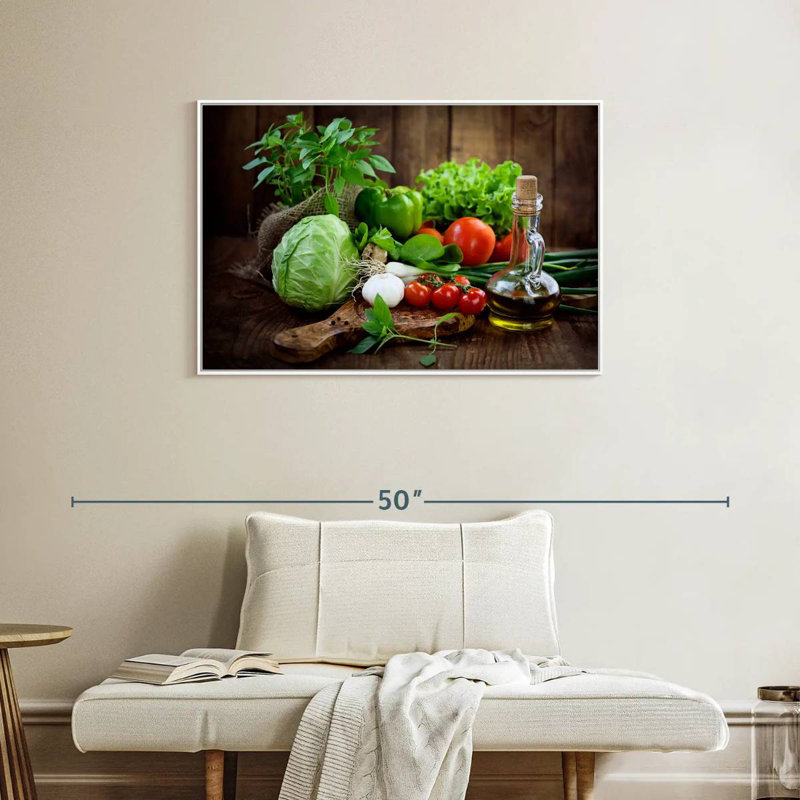 Fruits et légumes biologiques, Cadre flottant blanc, 37 po x 25 po