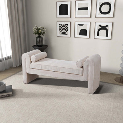 Banc Regent en chenille crème