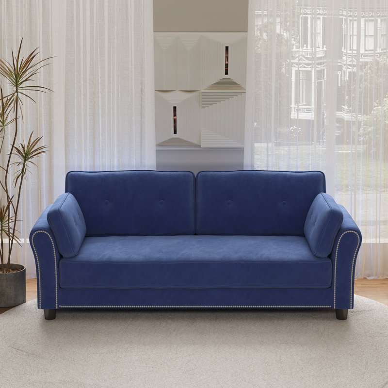Causeuse Isela, Velours bleu