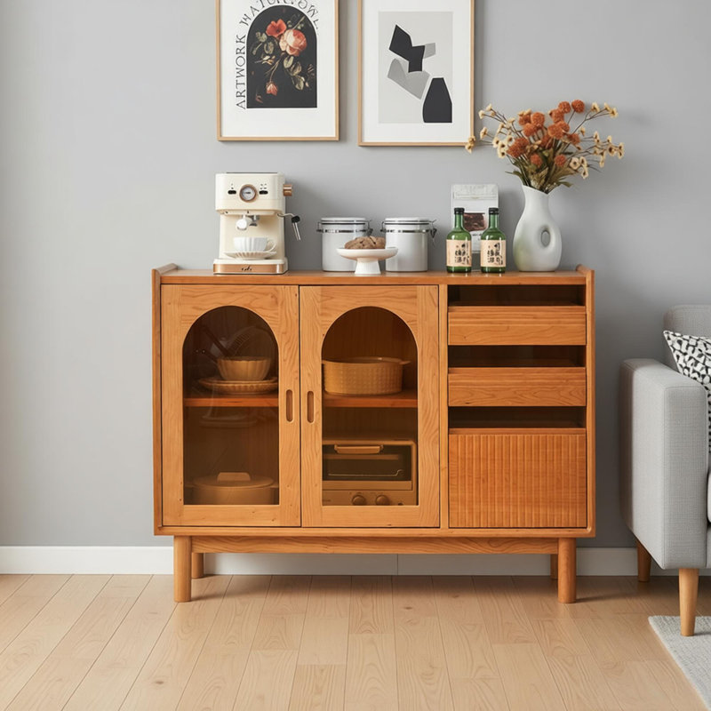 Buffet de rangement multifonctionnel en bois massif, H 35,43 po x l 47,24 po x P 15,74 po