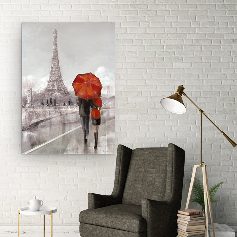 «Modern Couple in Paris» par Ruane Manning, reproduction d'art sur toile tendue, H 30 po x l 40 po x P 1,5 po