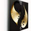 Golden Droplets On Black - horloge murale moderne géométrique-99635193